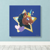 Afro Eenhoorn magische ster Canvas Afdruk (Insitu (Houten vloer))