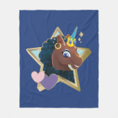 Afro Eenhoorn magische ster Fleece Deken (Voorkant)