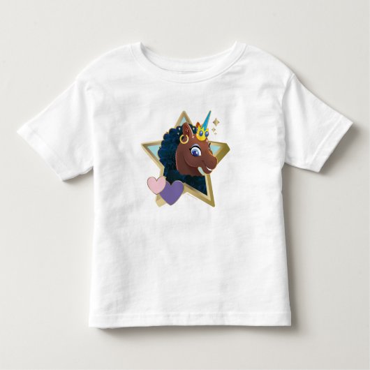 Afro Eenhoorn magische ster Kinder Shirts (Voorkant)
