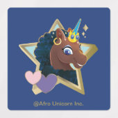 Afro Eenhoorn magische ster Labels (Design 1)