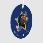 Afro Eenhoorn magische ster Ornament (voorkant)