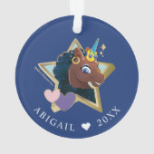 Afro Eenhoorn magische ster Ornament (achterkant)