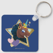 Afro Eenhoorn magische ster Sleutelhanger (Achterkant)