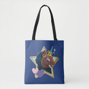 Afro Eenhoorn magische ster Tote Bag