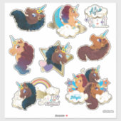 Afro Eenhoorn Magische Sticker Set (Vel)