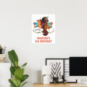 Afro Eenhoorn Meisje Verjaardag Welkom Teken Poster (Thuiskantoor)