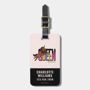 Afro Eenhoorn Queen Design Bagagelabel