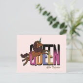 Afro Eenhoorn Queen Design Briefkaart (Staand voorkant)