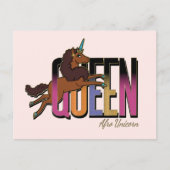 Afro Eenhoorn Queen Design Briefkaart (Voorkant)