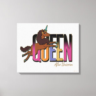 Afro Eenhoorn Queen Design Canvas Afdruk
