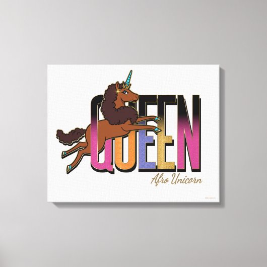 Afro Eenhoorn Queen Design Canvas Afdruk (Voorkant)