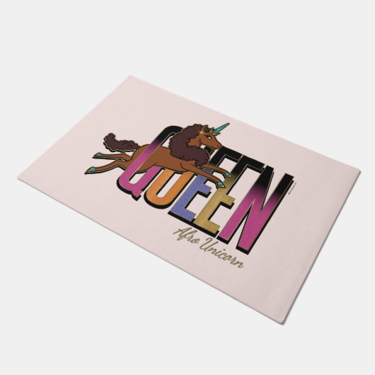 Afro Eenhoorn Queen Design Deurmat (Schuin)