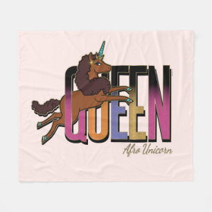 Afro Eenhoorn Queen Design Fleece Deken