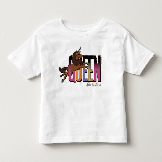 Afro Eenhoorn Queen Design Kinder Shirts (Voorkant)