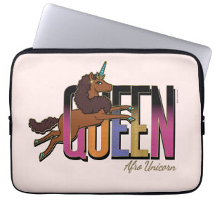 Afro Eenhoorn Queen Design Laptop Sleeve