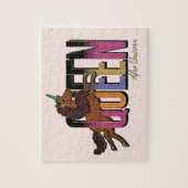 Afro Eenhoorn Queen Design Legpuzzel (Verticaal)