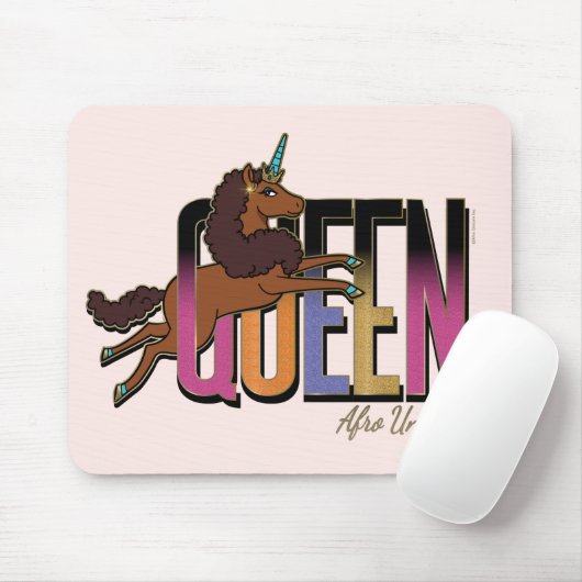 Afro Eenhoorn Queen Design Muismat (Met muis)