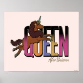 Afro Eenhoorn Queen Design Poster (Voorkant)