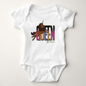 Afro Eenhoorn Queen Design Romper (Voorkant)