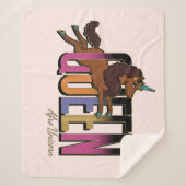 Afro Eenhoorn Queen Design Sherpa Deken (Voorkant)