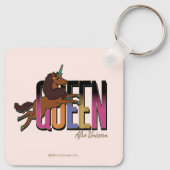 Afro Eenhoorn Queen Design Sleutelhanger (Achterkant)