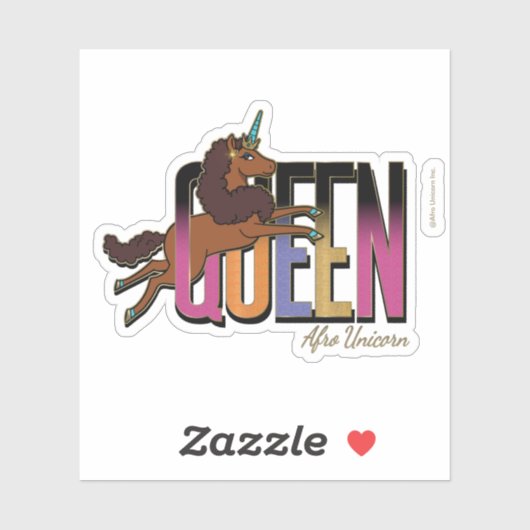 Afro Eenhoorn Queen Design Sticker (Vel)