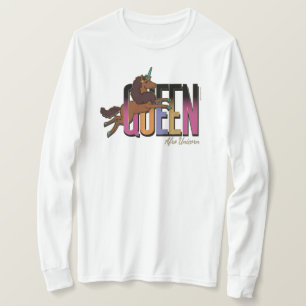 Afro Eenhoorn Queen Design T-shirt