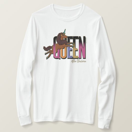 Afro Eenhoorn Queen Design T-shirt (Design voorkant)