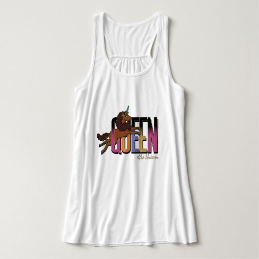 Afro Eenhoorn Queen Design Tanktop (Design voorkant)