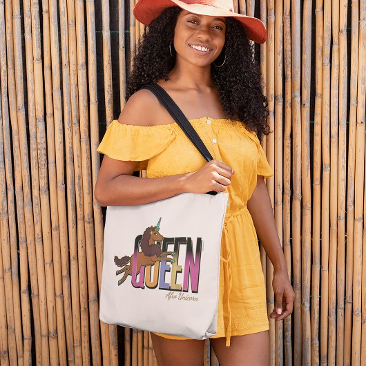 Afro Eenhoorn Queen Design Tote Bag