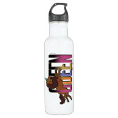 Afro Eenhoorn Queen Design Waterfles (Voorkant)