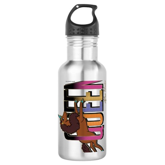 Afro Eenhoorn Queen Design Waterfles (Voorkant)