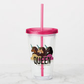 Afro Eenhoorn Queen Trio Design Acryl Drinkbeker (Voorkant)