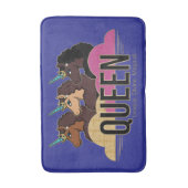 Afro Eenhoorn Queen Trio Design Badmat (Voorkant Verticaal)