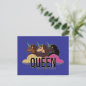 Afro Eenhoorn Queen Trio Design Briefkaart (Staand voorkant)