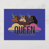 Afro Eenhoorn Queen Trio Design Briefkaart (Voorkant)