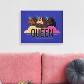 Afro Eenhoorn Queen Trio Design Canvas Afdruk (Insitu (Woonkamer))