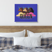 Afro Eenhoorn Queen Trio Design Canvas Afdruk (Insitu (Slaapkamer))