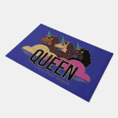 Afro Eenhoorn Queen Trio Design Deurmat (Schuin)