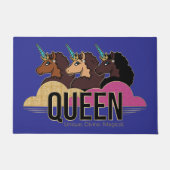 Afro Eenhoorn Queen Trio Design Deurmat (Voorkant)