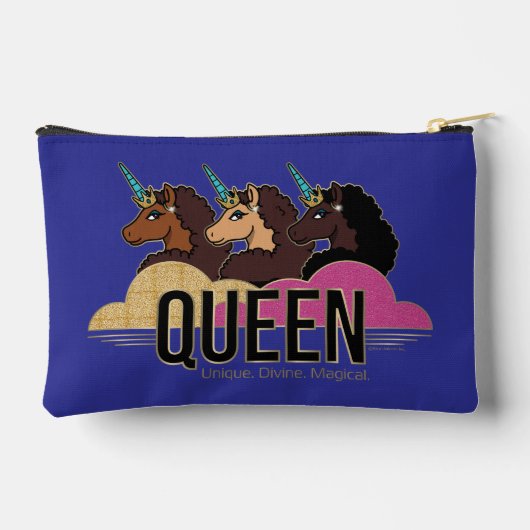 Afro Eenhoorn Queen Trio Design Etui (Achterkant)