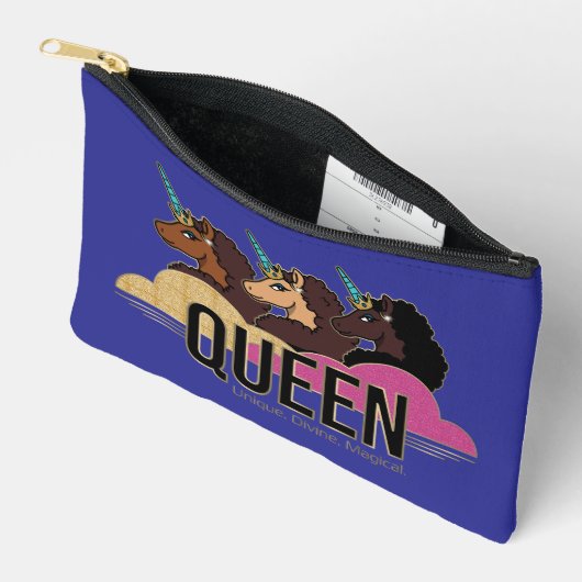 Afro Eenhoorn Queen Trio Design Etui (Open)