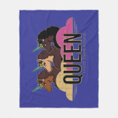Afro Eenhoorn Queen Trio Design Fleece Deken (Voorkant)
