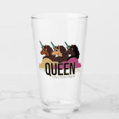 Afro Eenhoorn Queen Trio Design Glas (Voorkant)