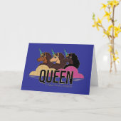 Afro Eenhoorn Queen Trio Design Kaart (Gele Bloem)
