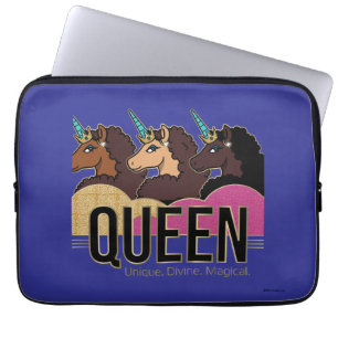 Afro Eenhoorn Queen Trio Design Laptop Sleeve