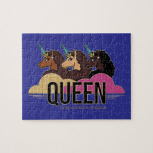 Afro Eenhoorn Queen Trio Design Legpuzzel