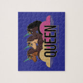 Afro Eenhoorn Queen Trio Design Legpuzzel (Verticaal)