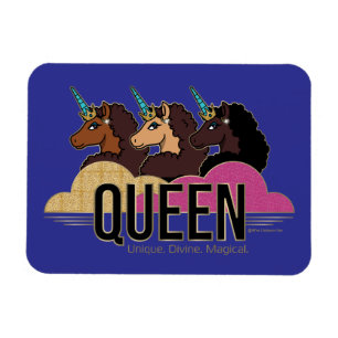 Afro Eenhoorn Queen Trio Design Magneet