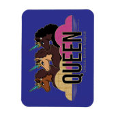 Afro Eenhoorn Queen Trio Design Magneet (Verticaal)